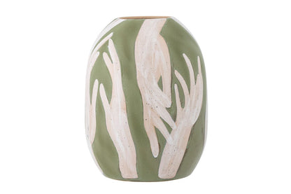 Deko-Vase „Lirena“ – Grünes Steingut