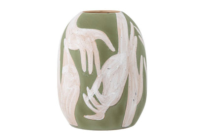 Deko-Vase „Lirena“ – Grünes Steingut