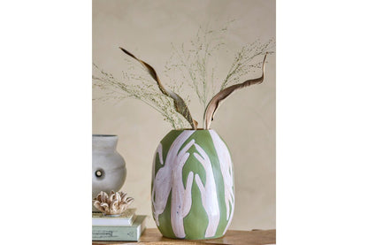Deko-Vase „Lirena“ – Grünes Steingut