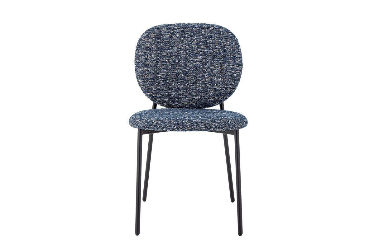 Holly Esszimmerstuhl – Chenille-Polster, Blau/Naturton Für Komfort Modern Design
