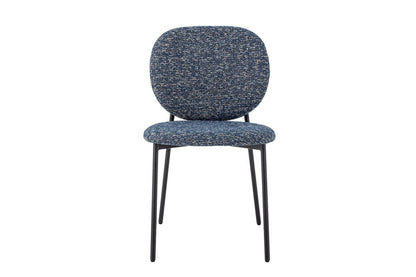 Holly Esszimmerstuhl – Chenille-Polster, Blau/Naturton Für Komfort Modern Design