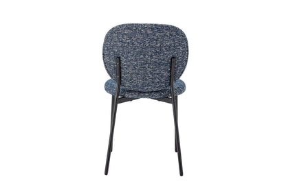 Holly Esszimmerstuhl – Chenille-Polster, Blau/Naturton Für Komfort Modern Design