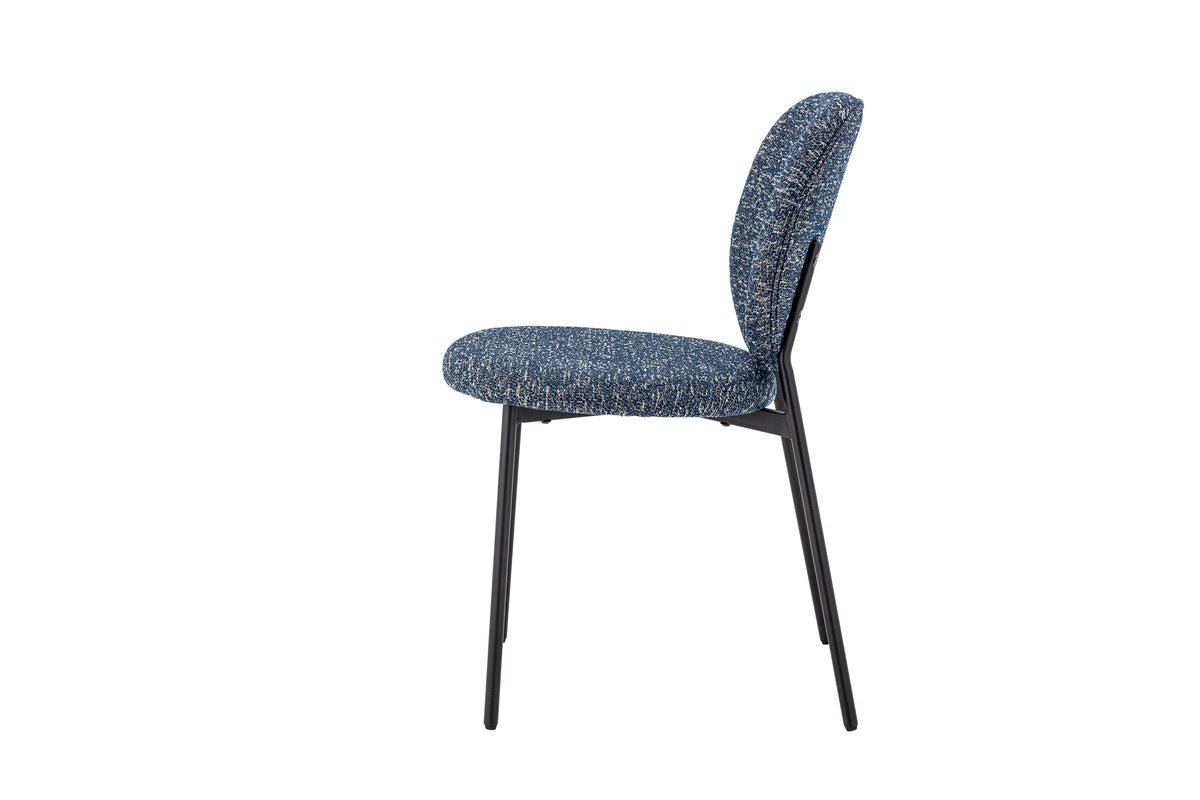 Holly Esszimmerstuhl – Chenille-Polster, Blau/Naturton Für Komfort Modern Design
