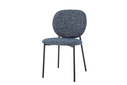 Holly Esszimmerstuhl – Chenille-Polster, Blau/Naturton Für Komfort Modern Design