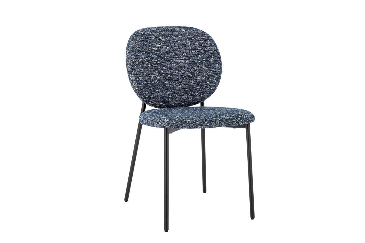 Holly Esszimmerstuhl – Chenille-Polster, Blau/Naturton Für Komfort Modern Design