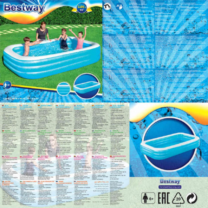Bestway Piscina Rectangular 305x183x56 CM Vinilo Resistente 1161 L