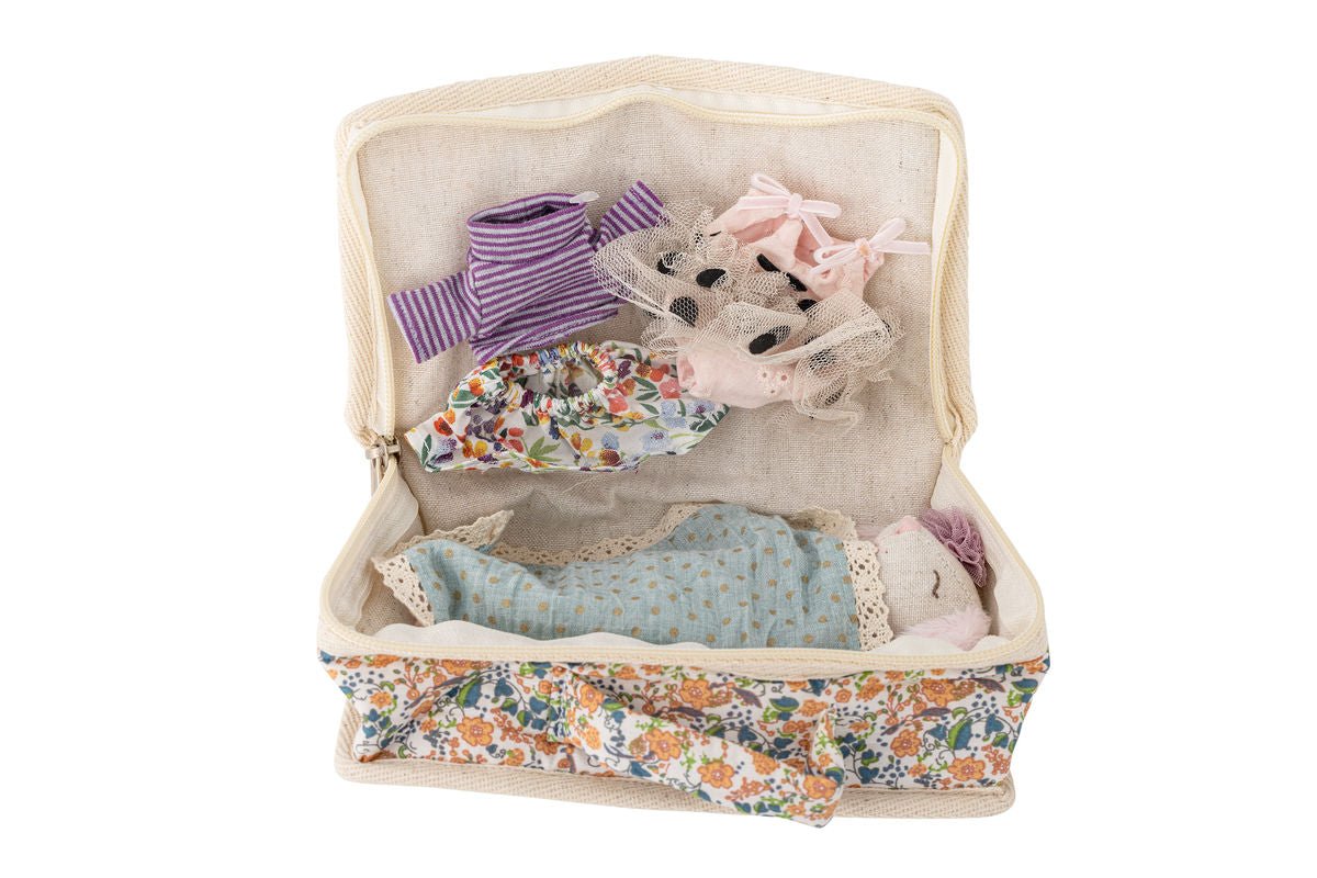 Luxusbetten24 Luna Stoffpuppe mit Tasche Buntes Polyester Rosé
