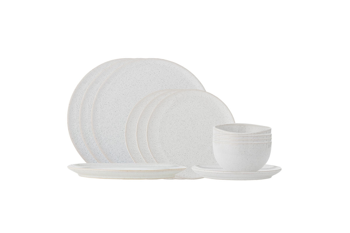 Mivon Modernes Geschirrset Weiß Steingut Premium 3x4 Stück