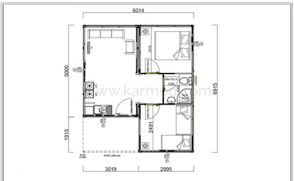 Karmod 42 M² Container Home Hotel Modulare