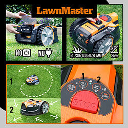 Lawnmaster Robot Cortacésped 24V con Recortador de Bordes