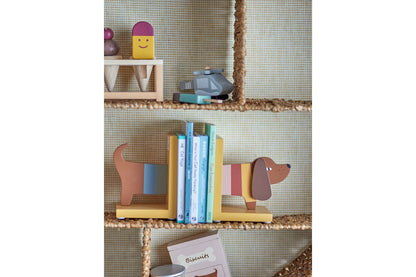 Buchstütze Lissi - aus Holz im Hundedesign für Kinder