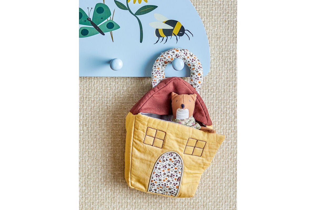 Spielset Rio Stofftierhaus mit Fuchs, Vogel und Pflanzen Baumwolle Leinen