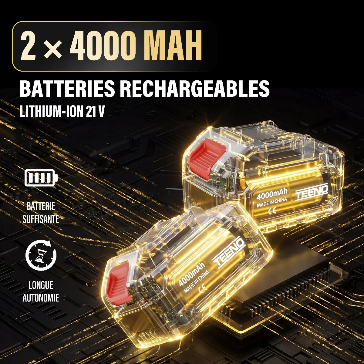 Teeno Cortasetos Eléctrico Telescópico 2.5 m con Baterías 4 Ah
