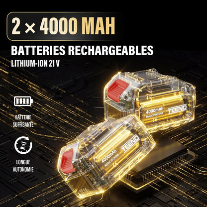 Teeno Cortasetos Eléctrico Telescópico 2.5 m con Baterías 4 Ah