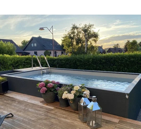 Bourgogne Mini-Poolbehälter-Set mit Technikraum und Deck 5,25 m × 2,55 m