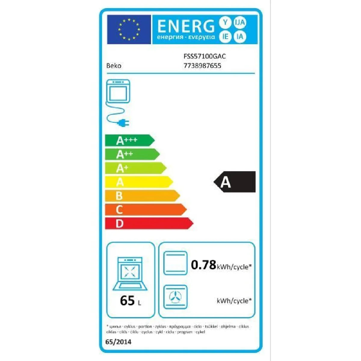 Beko FSS57100GAC - Anthracite