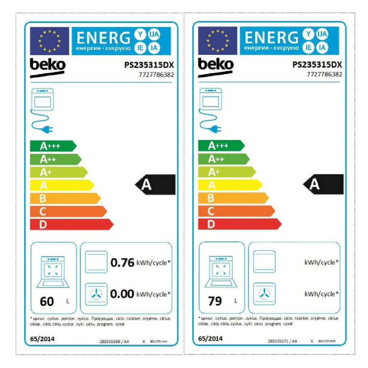 Beko PS235315DX Cocina Inox 90 cm 5 Quemadores 3 Hornos