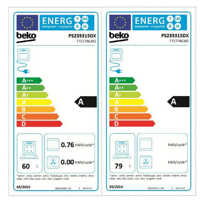 Beko PS235315DX Cocina Inox 90 cm 5 Quemadores 3 Hornos