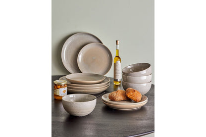 Luxusbetten24 Jessi Geschirrset Nordisches Design Grau Komplett 12‑teilig