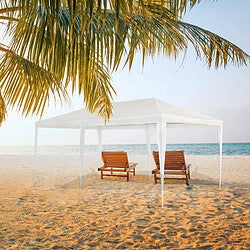 Aktive Pergola Desmontable Blanco 6x3m Techo Retráctil Exterior