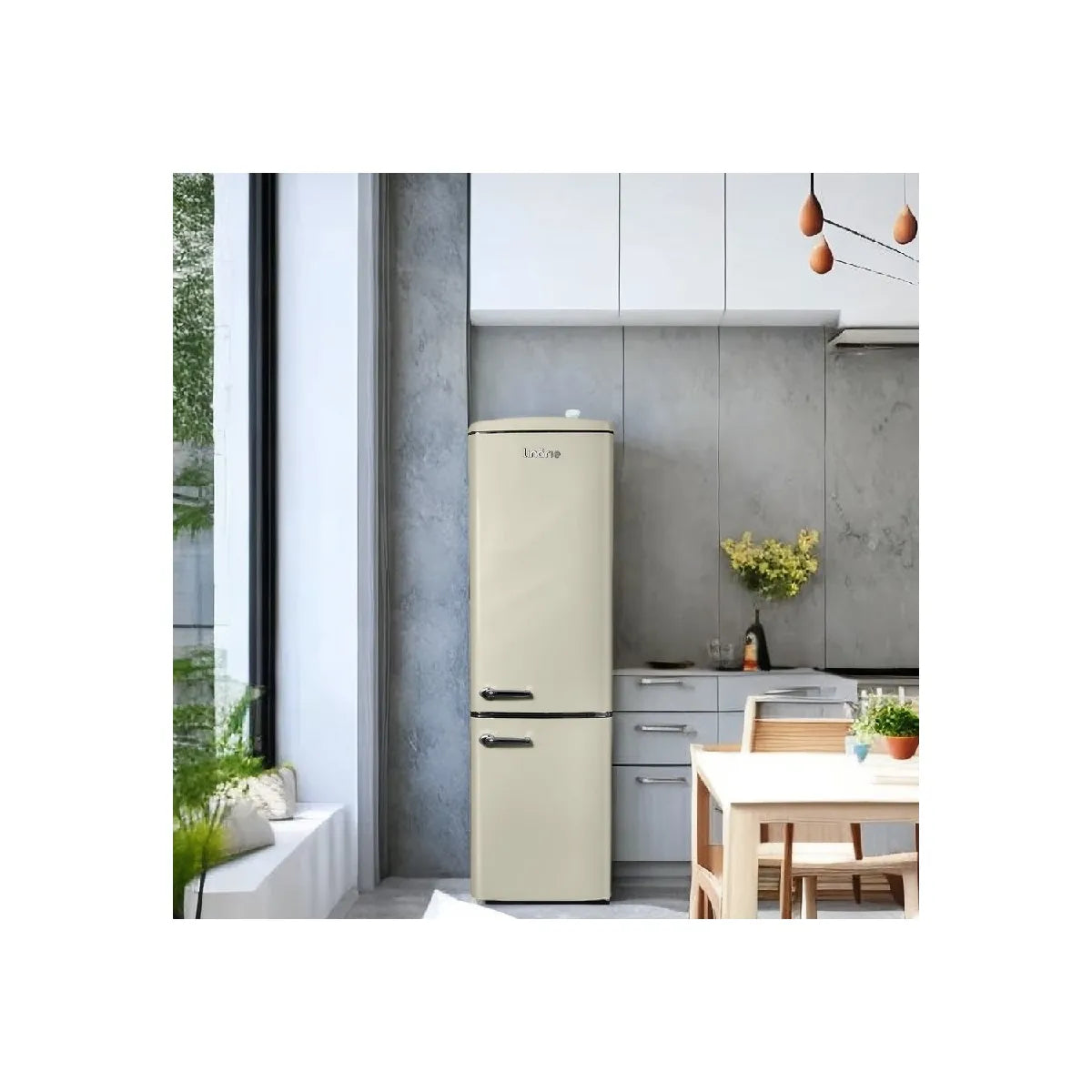LINARIE LJCO250CREAM Refrigerador Dos Puertas Retro Crema Estático