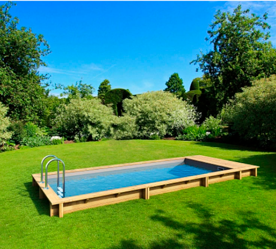 Contenedores Ejido Piscina Box Compatta Dorado Metal e Legno Rettangolare
