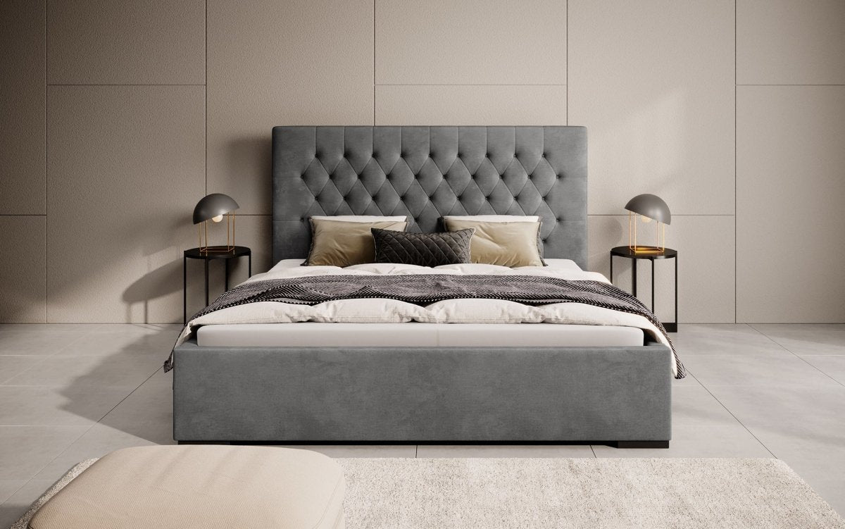 Designer Polsterbett Chester mit Stauraum, Modernes Design