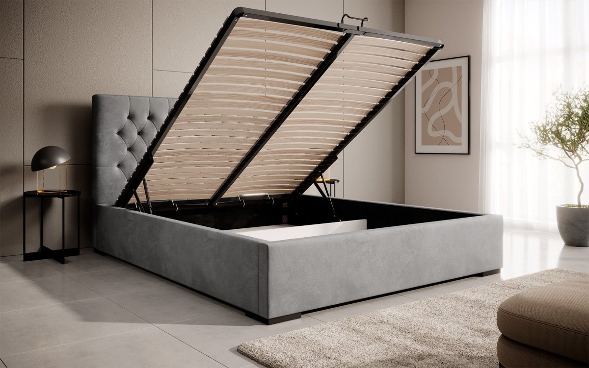 Designer Polsterbett Chester mit Stauraum, Modernes Design