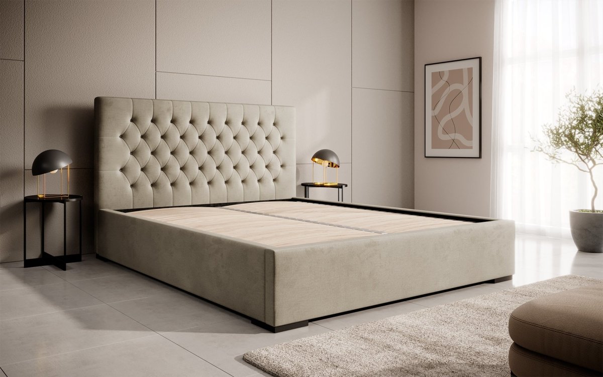 Designer Polsterbett Chester mit Stauraum, Modernes Design