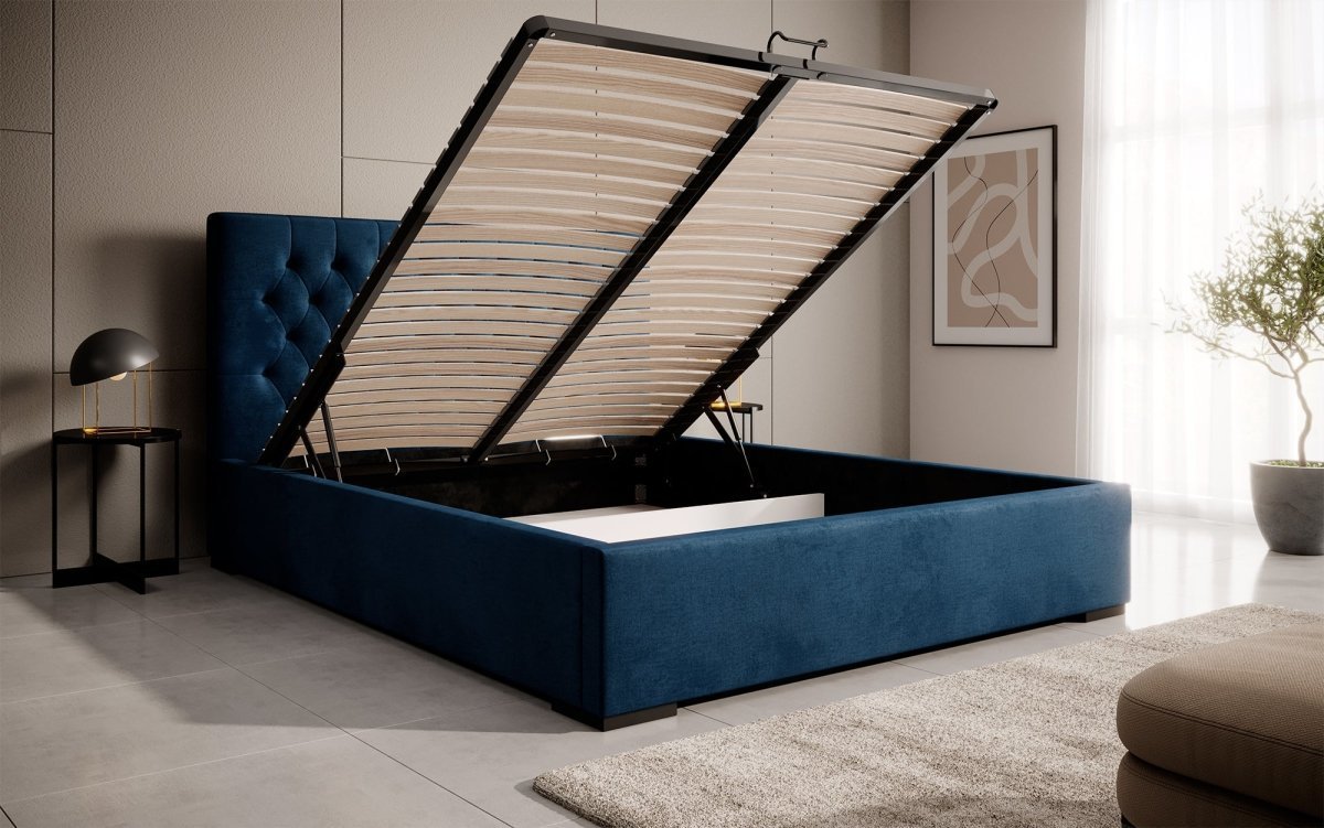 Designer Polsterbett Chester mit Stauraum, Modernes Design