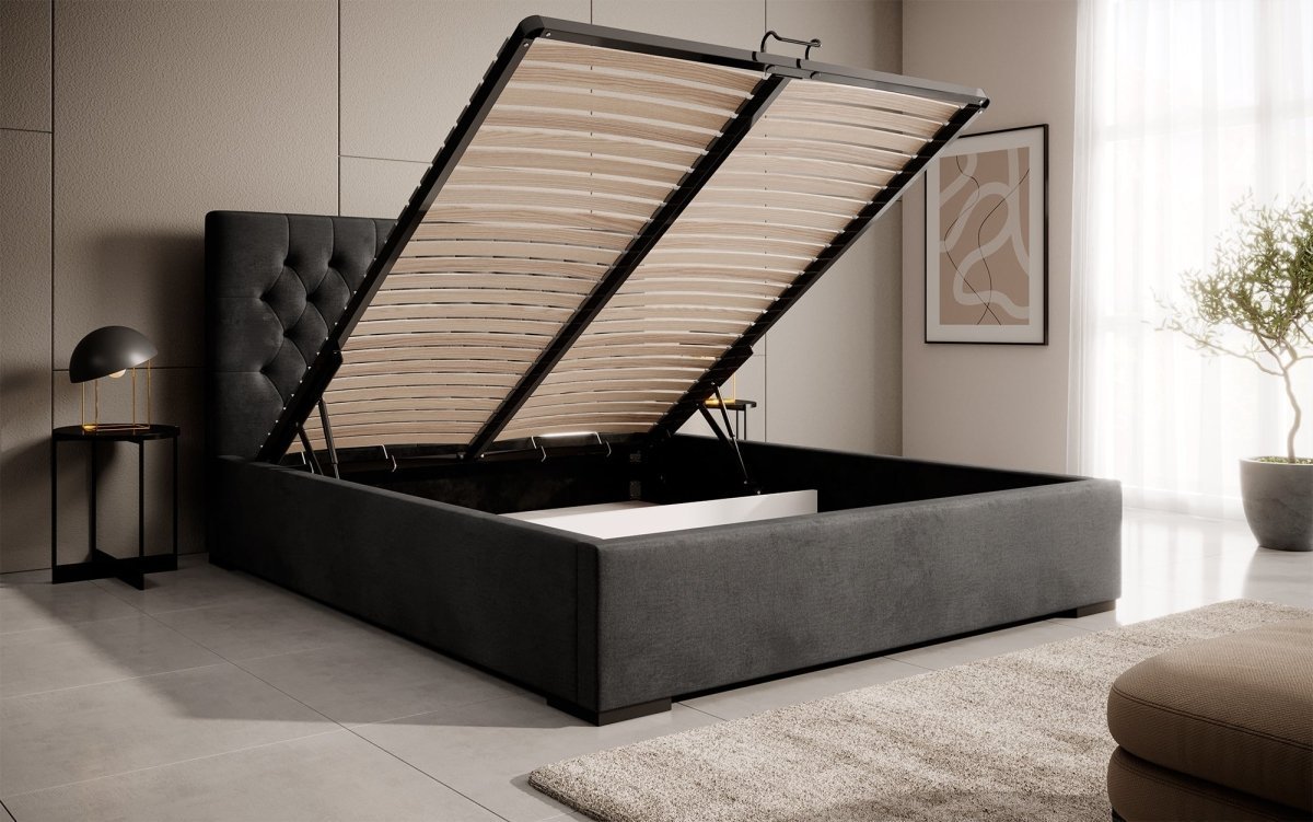 Designer Polsterbett Chester mit Stauraum, Modernes Design