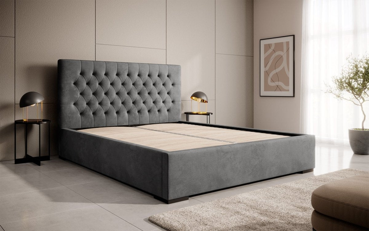 Designer Polsterbett Chester mit Stauraum, Modernes Design
