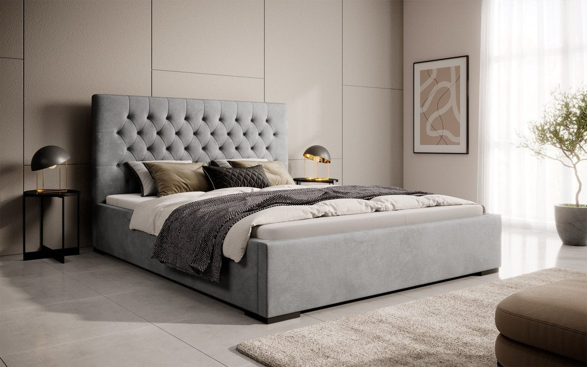 Designer Polsterbett Chester mit Stauraum, Modernes Design