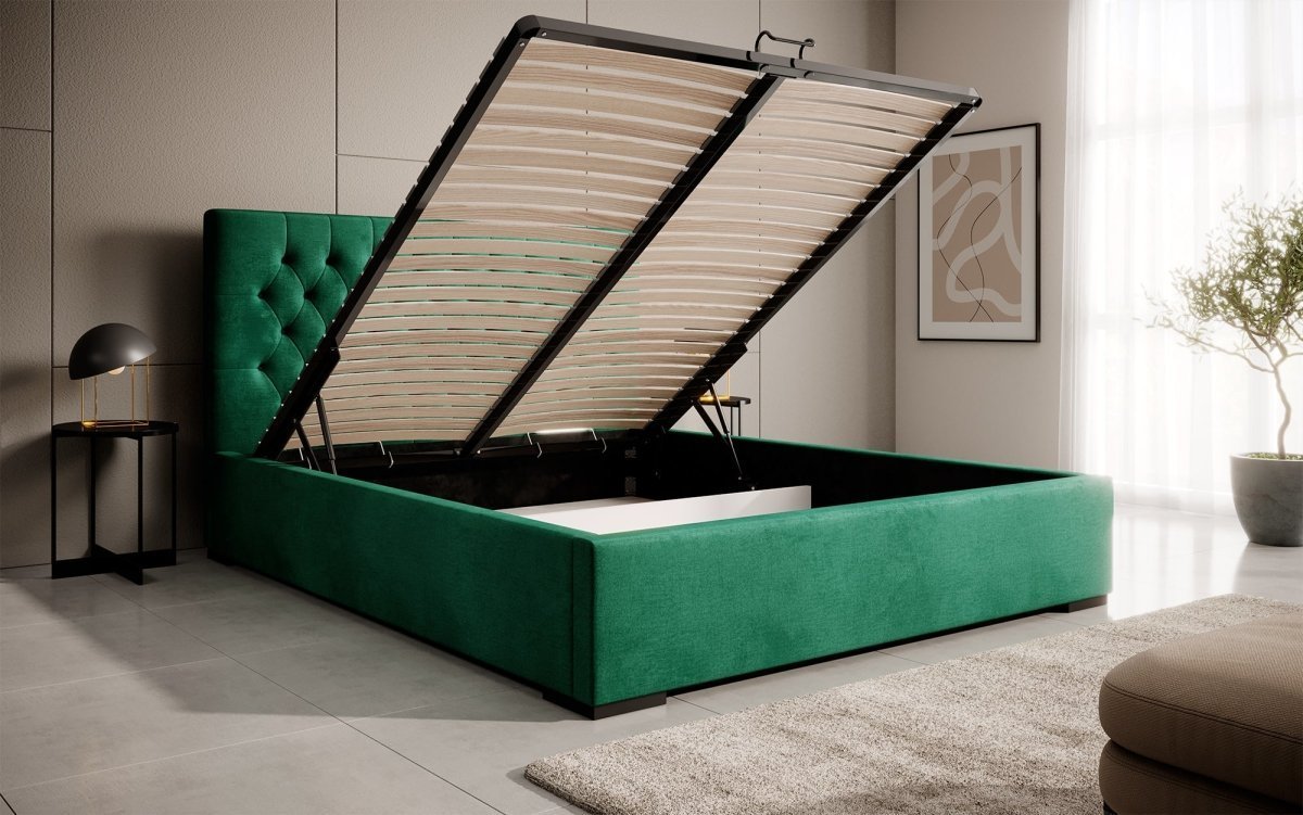 Designer Polsterbett Chester mit Stauraum, Modernes Design