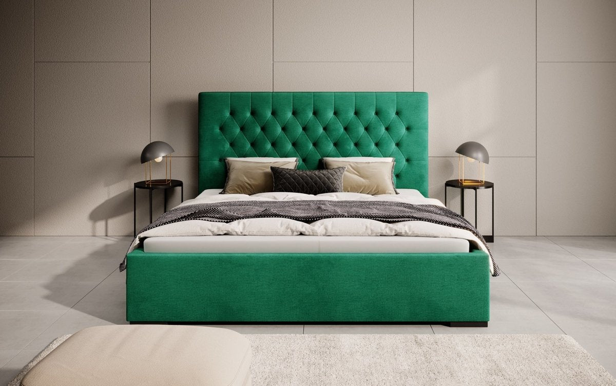 Designer Polsterbett Chester mit Stauraum, Modernes Design