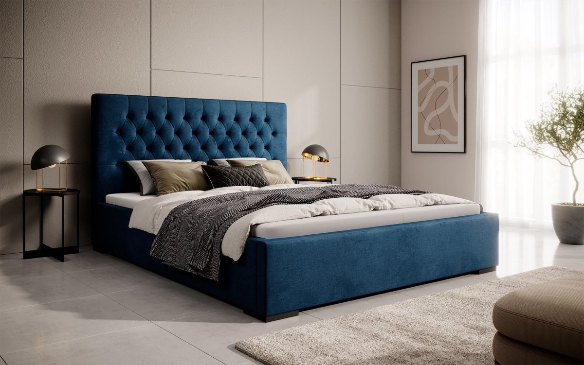 Designer Polsterbett Chester mit Stauraum, Modernes Design