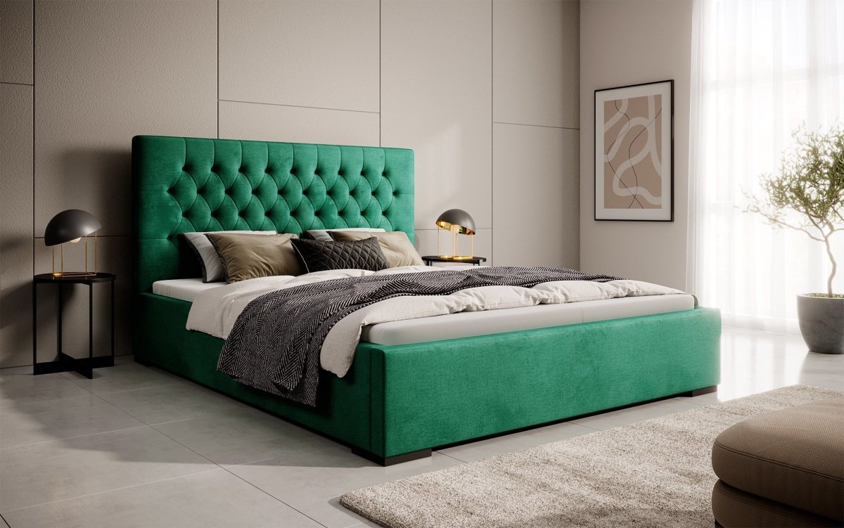 Designer Polsterbett Chester mit Stauraum, Modernes Design