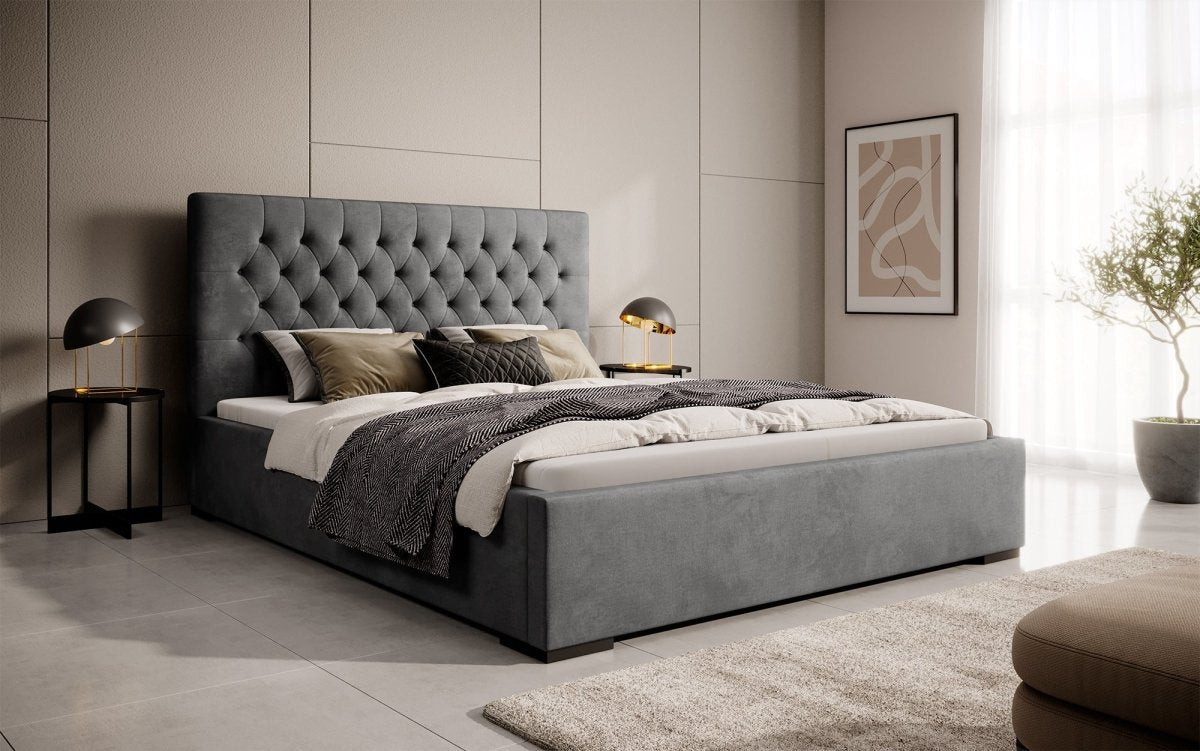 Designer Polsterbett Chester mit Stauraum, Modernes Design