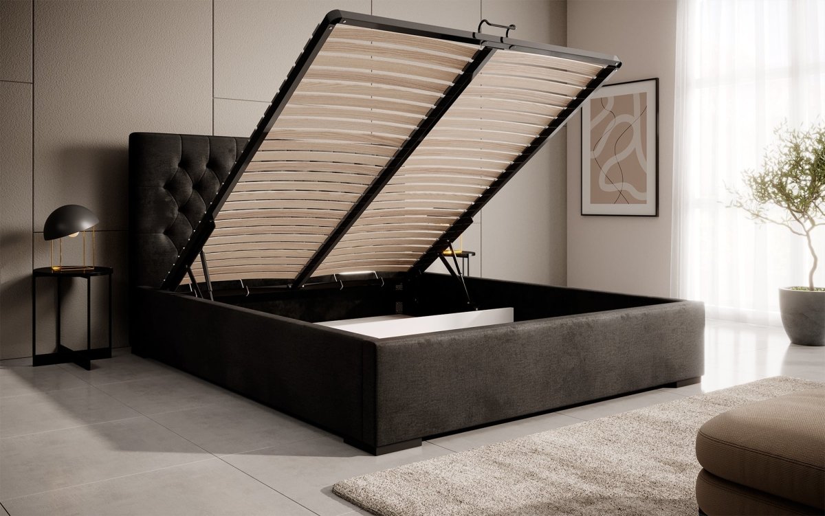 Designer Polsterbett Chester mit Stauraum, Modernes Design