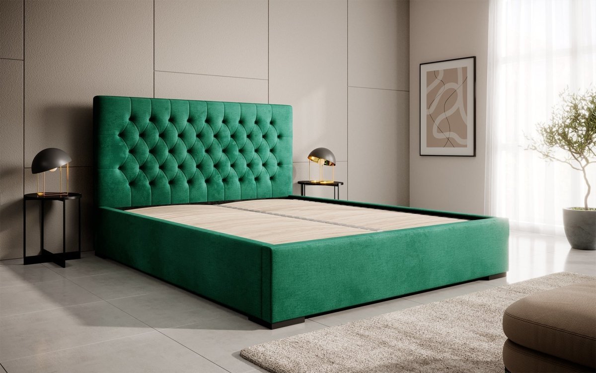 Designer Polsterbett Chester mit Stauraum, Modernes Design