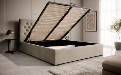 Designer Polsterbett Chester mit Stauraum, Modernes Design