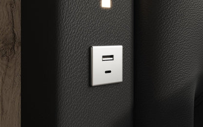 Luxusbetten24 Designer Polsterbett Rio inkl. RGB, USB und Stauraum