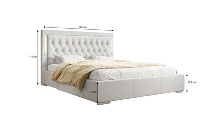 Luxusbetten24 Designer Polsterbett Rio inkl. RGB, USB und Stauraum