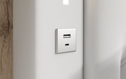 Luxusbetten24 Designer Polsterbett Rio inkl. RGB, USB und Stauraum