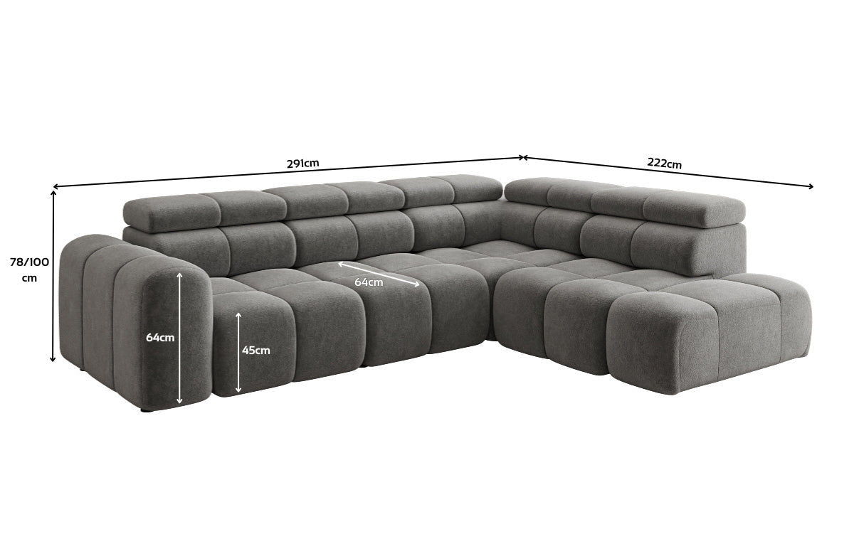 Luxusbetten24 Designer Mia L Maxi Sofa in Chenille
