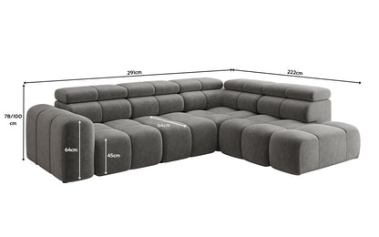 Luxusbetten24 Designer Mia L Maxi Sofa in Chenille