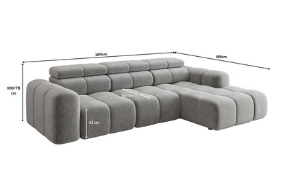 Luxusbetten24 Mia L Designer Sofa mit elektrischer Sitzerweiterung