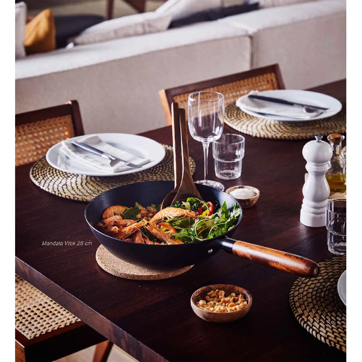 Poêle Wok Mandala Fonte Émaillée 28cm BEKA Noir MKR00013568443