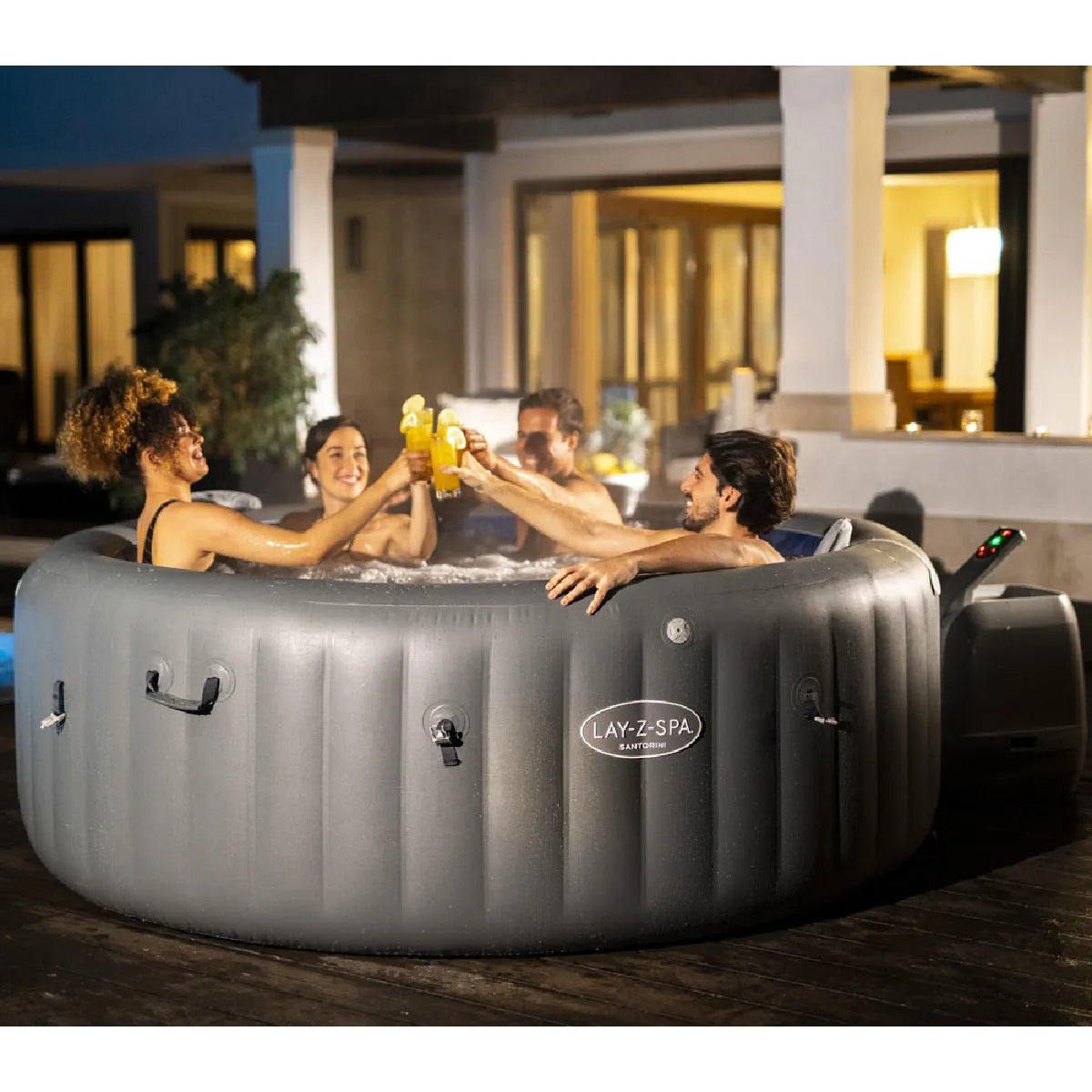 Spa Gonflable Bestway Lay-Z-Spa Santorini Rond Bulles 7 Places MKR00003388229