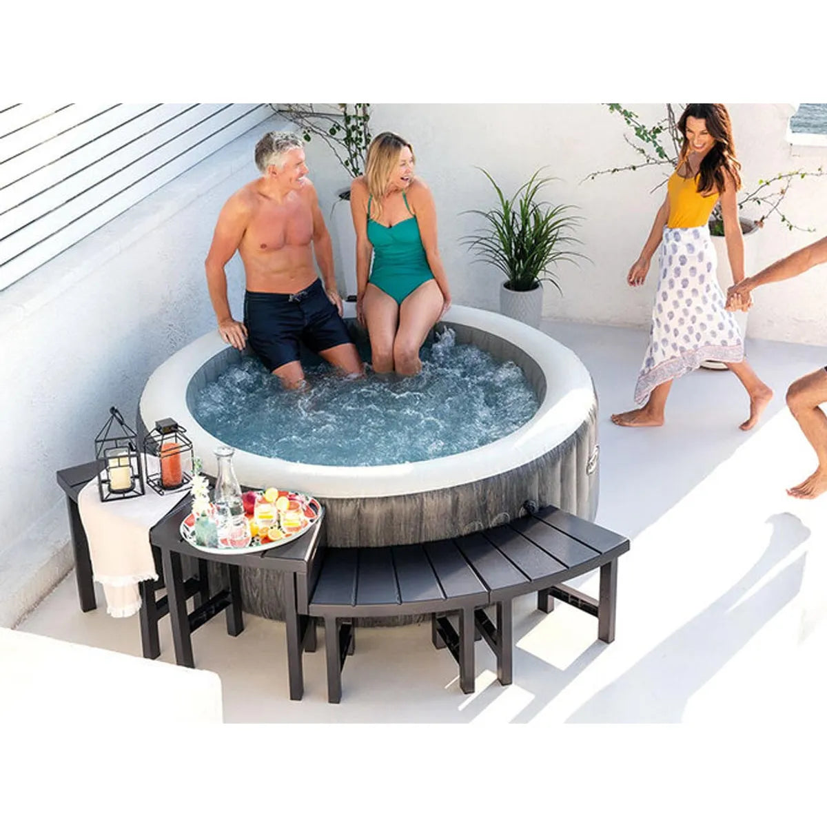 Spa Gonflable Intex PureSpa Baltik Rond Bulles 6 Places MKR00014316425